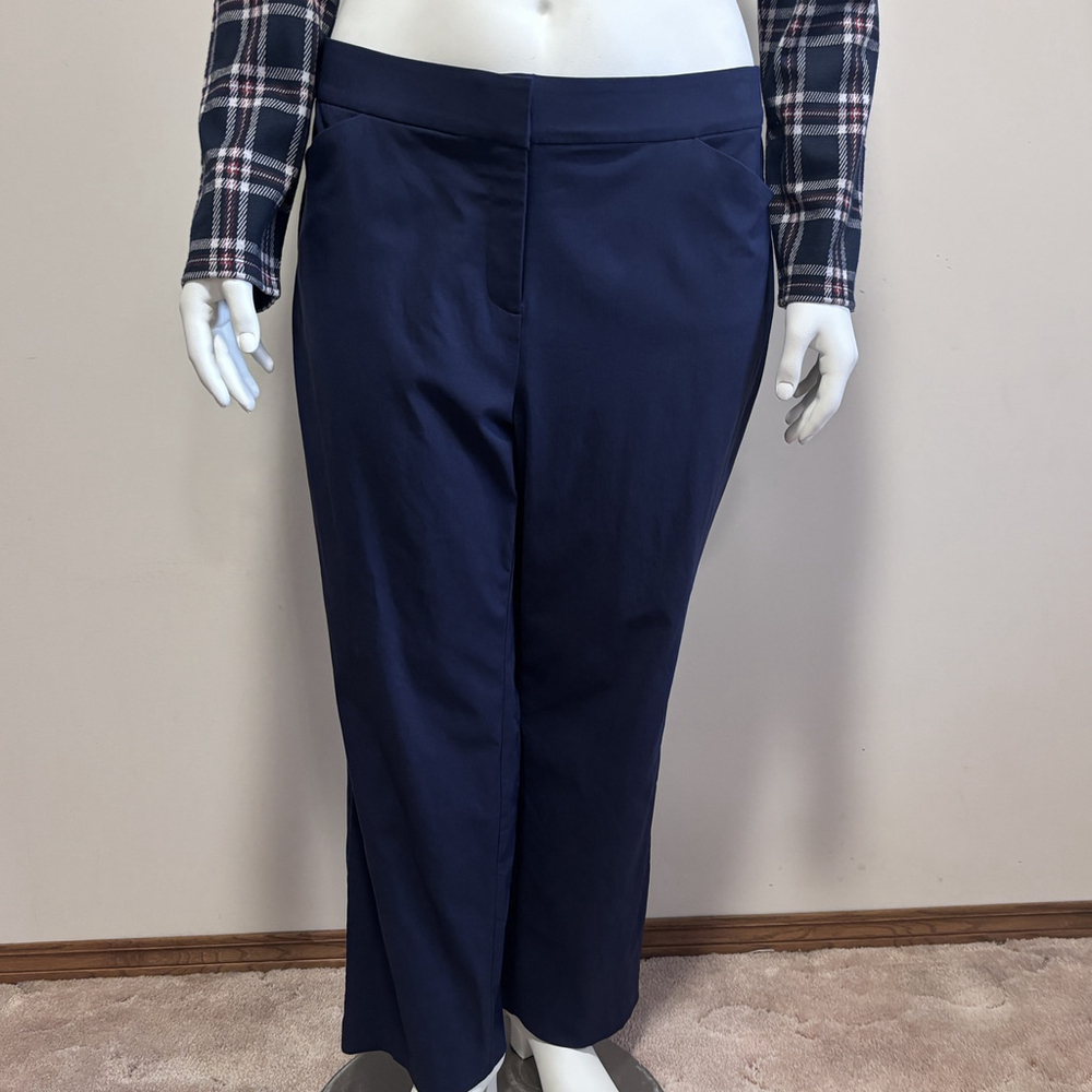 JM Collection Plus Size 18WP Curvy Fit Straight Leg Navy Blue Dress Pants NWT - Picture 5 of 7